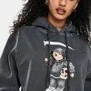 No Hours Solo Bear Graphic Hoodie Tops
