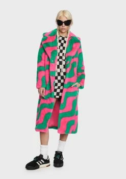 Girlfriend Material Wave Kai Faux Fur Coat Faux Fur Jacket