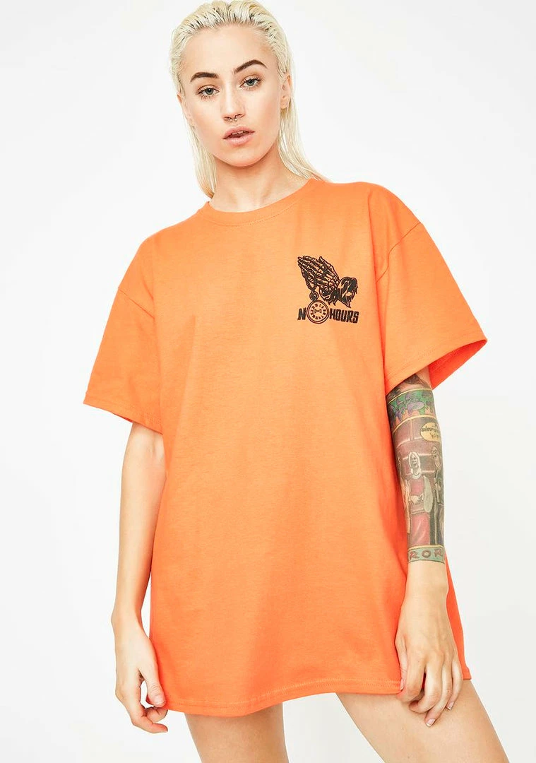No Hours Tops Pray Graphic Tee