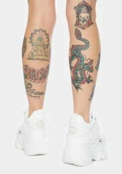 Buffalo London Platforms White Leather Platform Sneakers