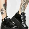 Buffalo London Rising Tower Cuir Verni Noir Patent Sneakers Platforms
