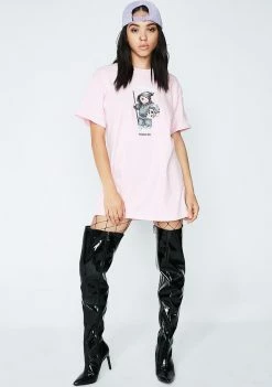 No Hours Light Pink Solo Bear Tee