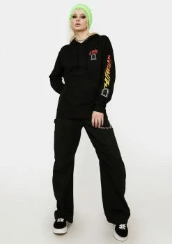 No Hours Tops No Evil Graphic Hoodie