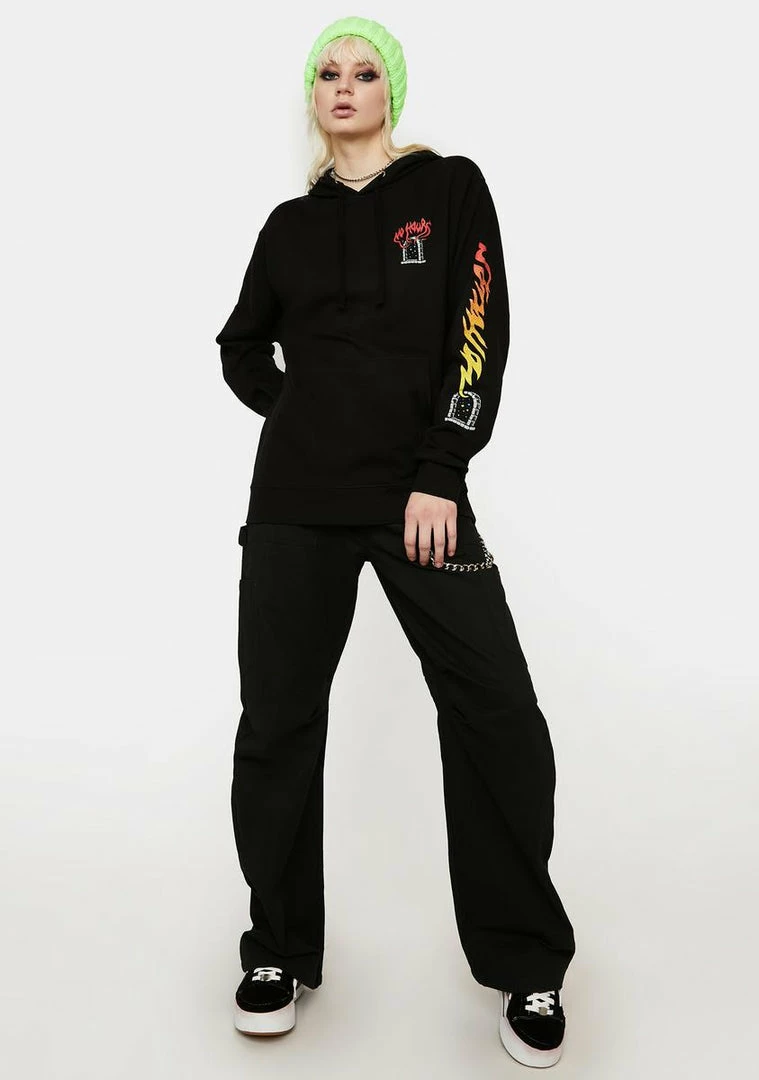 No Hours Tops No Evil Graphic Hoodie