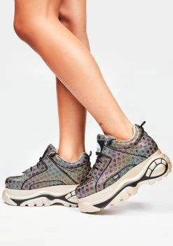 Buffalo London Multi Dot Metallic Classic Low Leather Platform Sneakers