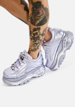 Buffalo London Platforms Lilac Classic Low Leather Platform Sneakers