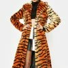 Girlfriend Material Orange Tiger Kai Faux Fur Coat Faux Fur Coats