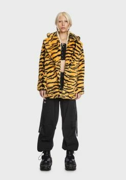 Girlfriend Material Tiger Hendrix Faux Fur Coat Faux Fur Jacket
