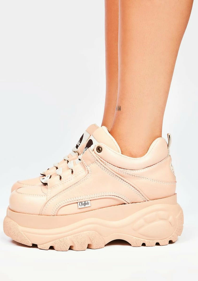 Buffalo London Biscuit Classic Low Leather Platform Sneakers