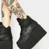 Buffalo London Dark Rising Towers High Nappa Leather Sneakers Platforms