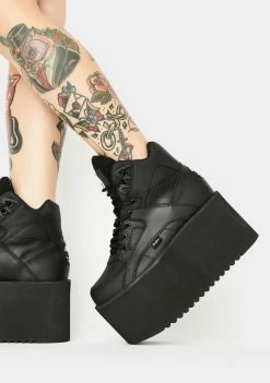 Buffalo London Dark Rising Towers High Nappa Leather Sneakers Platforms