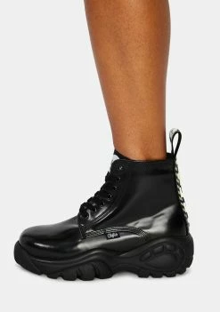 Buffalo London Black Calfskin Gillian Sneakers