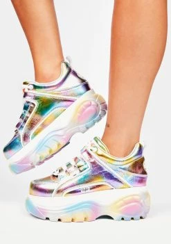 Buffalo London Platforms Pastel Metallic Classic Low Platform Sneakers