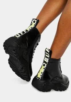 Buffalo London Black Calfskin Gillian Sneakers