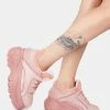 Buffalo London Pink Classic Low Fur Sneakers