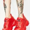 Buffalo London Red Classic Low Leather Sneakers
