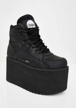 Buffalo London Dark Rising Towers High Nappa Leather Sneakers Platforms