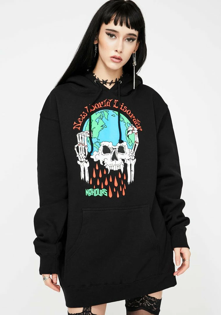 No Hours Tops New World Hoodie