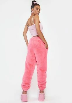Girlfriend Material Bottoms Pink Tommy Faux Fur Pants